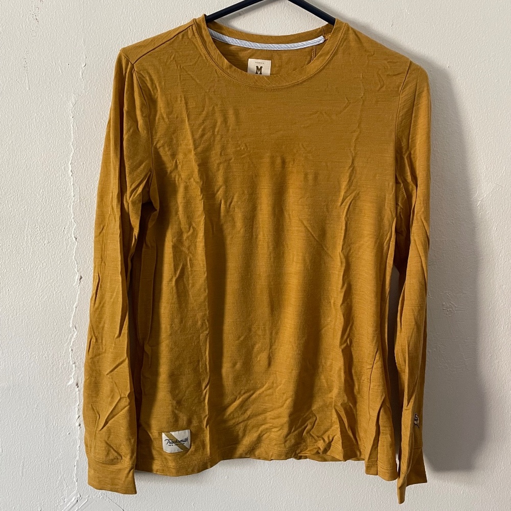 Tracksmith Merino Harrier running top, Womens M, Yellow
